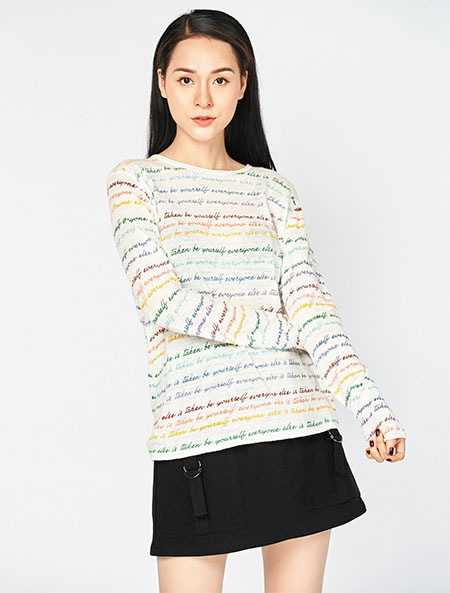 Áo sợi len linen dệt má in họa tiết