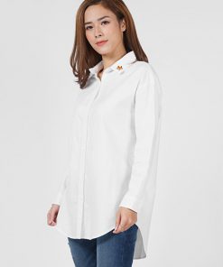 Alternative view of Áo sơmi nữ dài tay thêu hình nhỏ ở cổ
